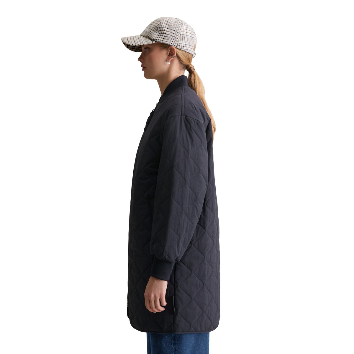 Manteau matelassé léger relaxed en nylon recyclé bleu foncé, MARC O’POLO DENIM