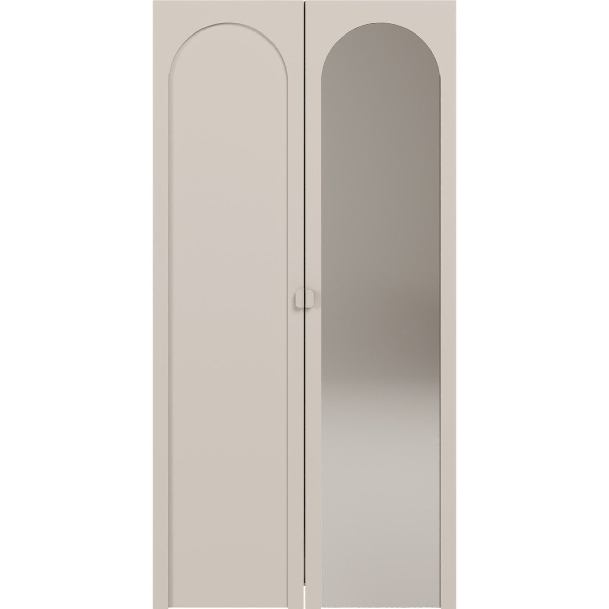 Armoire 2 portes miroir façade arquée ARKADIA cachemire, RECOLLECTION