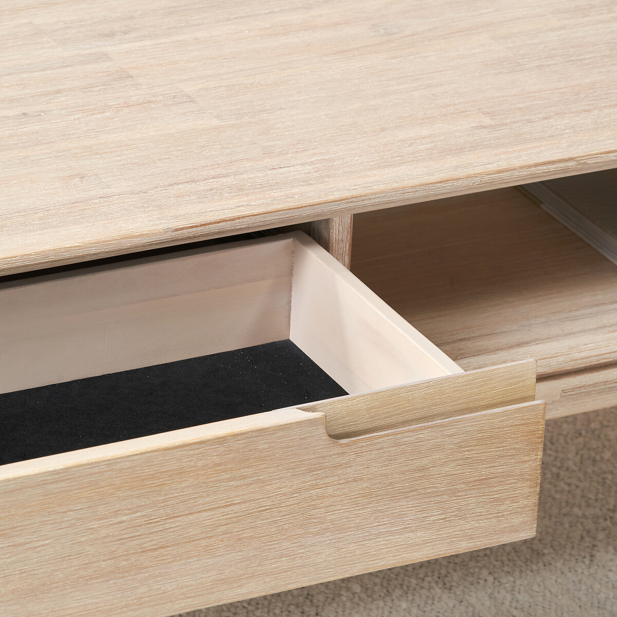 Giano Acacia Wood Storage Coffee Table ivory white, SO'HOME