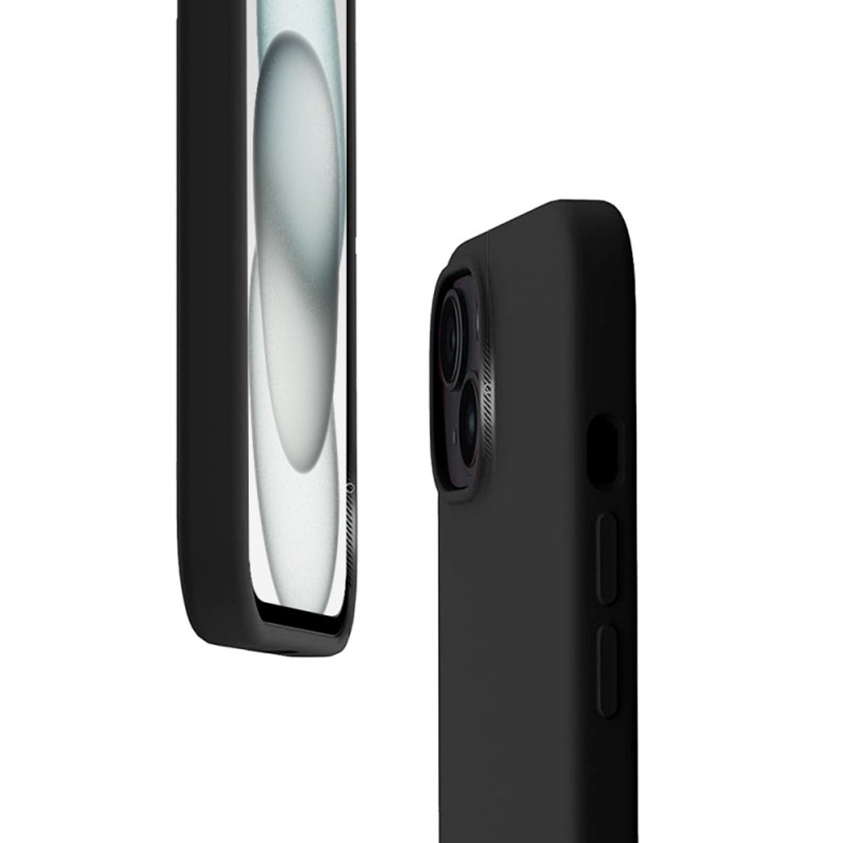 Coque iPhone 15 antichoc + 2 vitres noir, EVETANE