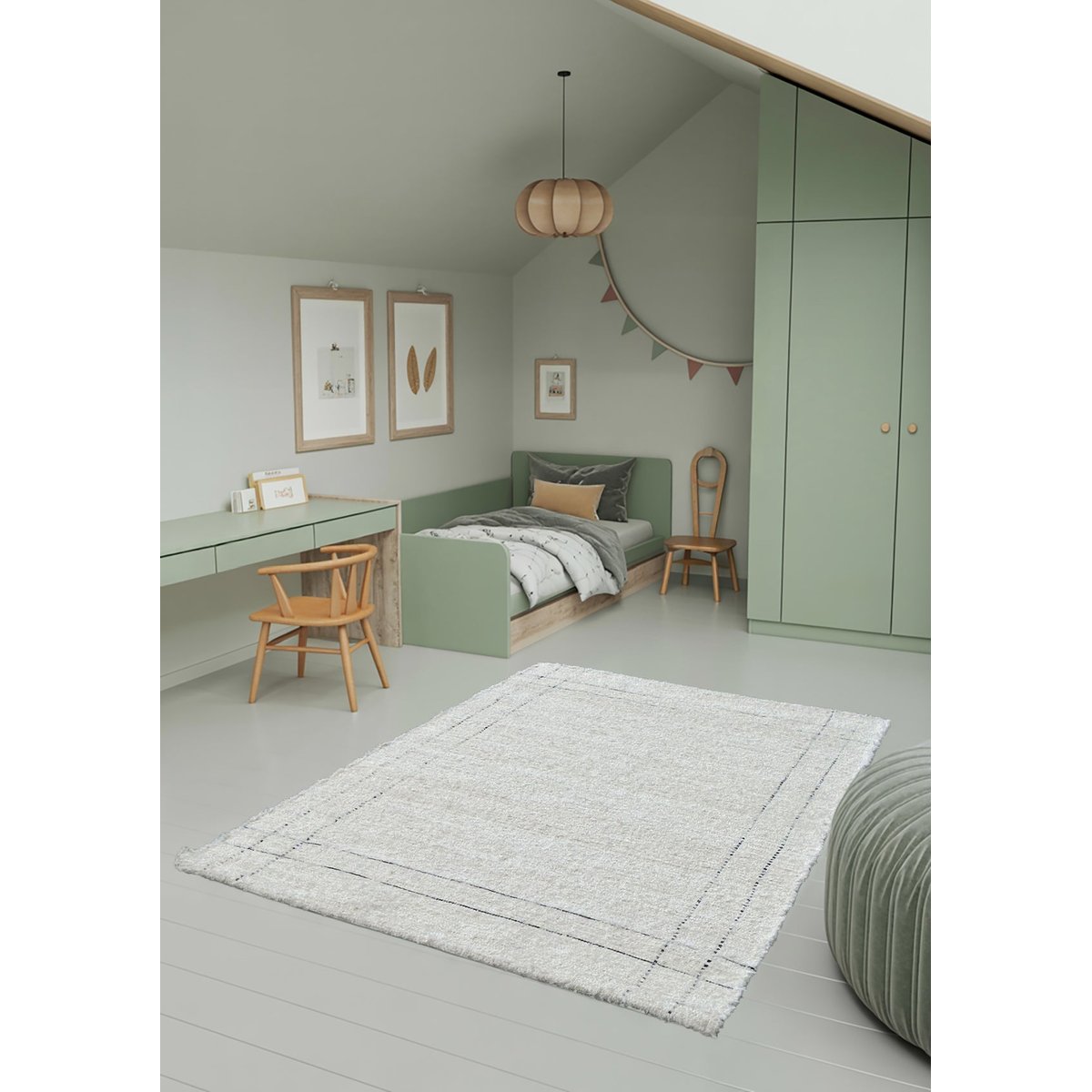 Tapis en coton recyclé tissé à la main VASCO beige sable, AFK LIVING
