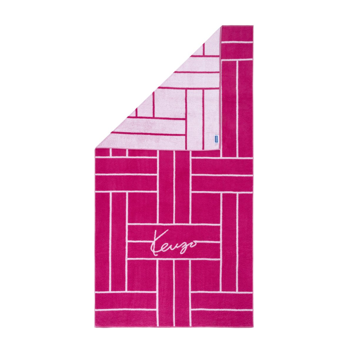 Serviette de plage en coton, K TATAMI fuchsia, KENZO HOME
