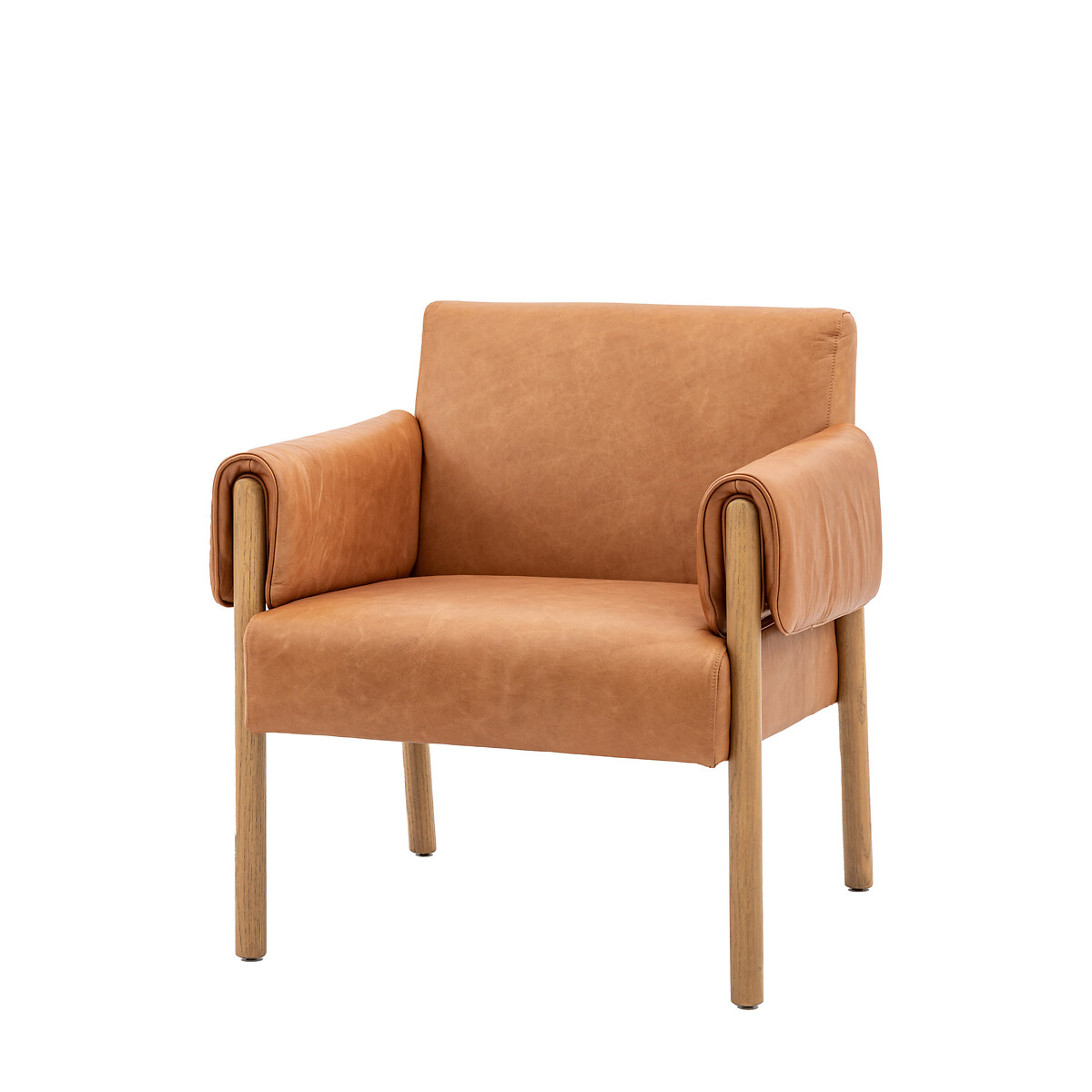 Mangrove Mid-Century Leather 2 Seater Accent Chair brown              , SO'HOME