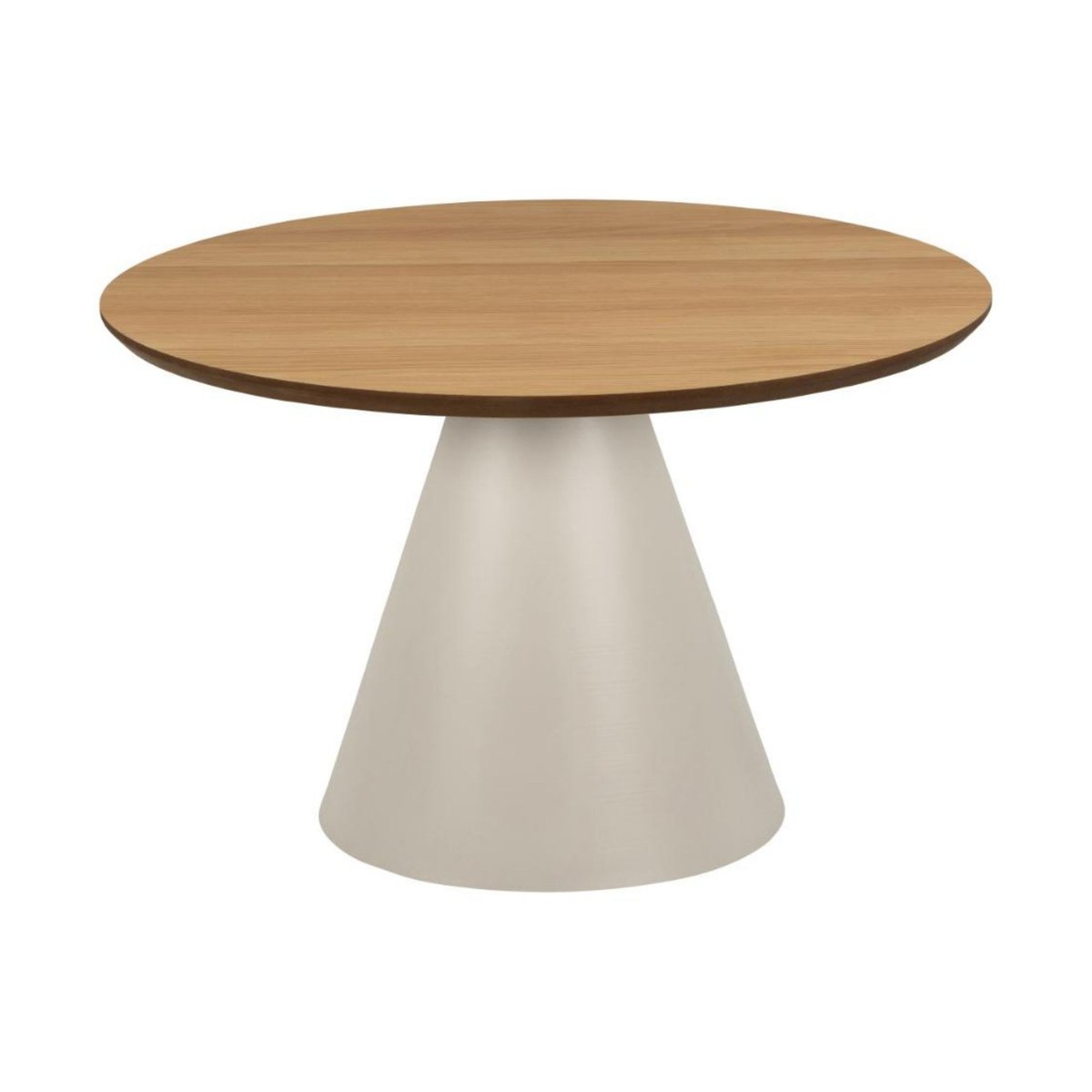 Table basse ronde en bois et métal grège D65 - GIROLLE bois clair, HELLIN, DEPUIS 1862