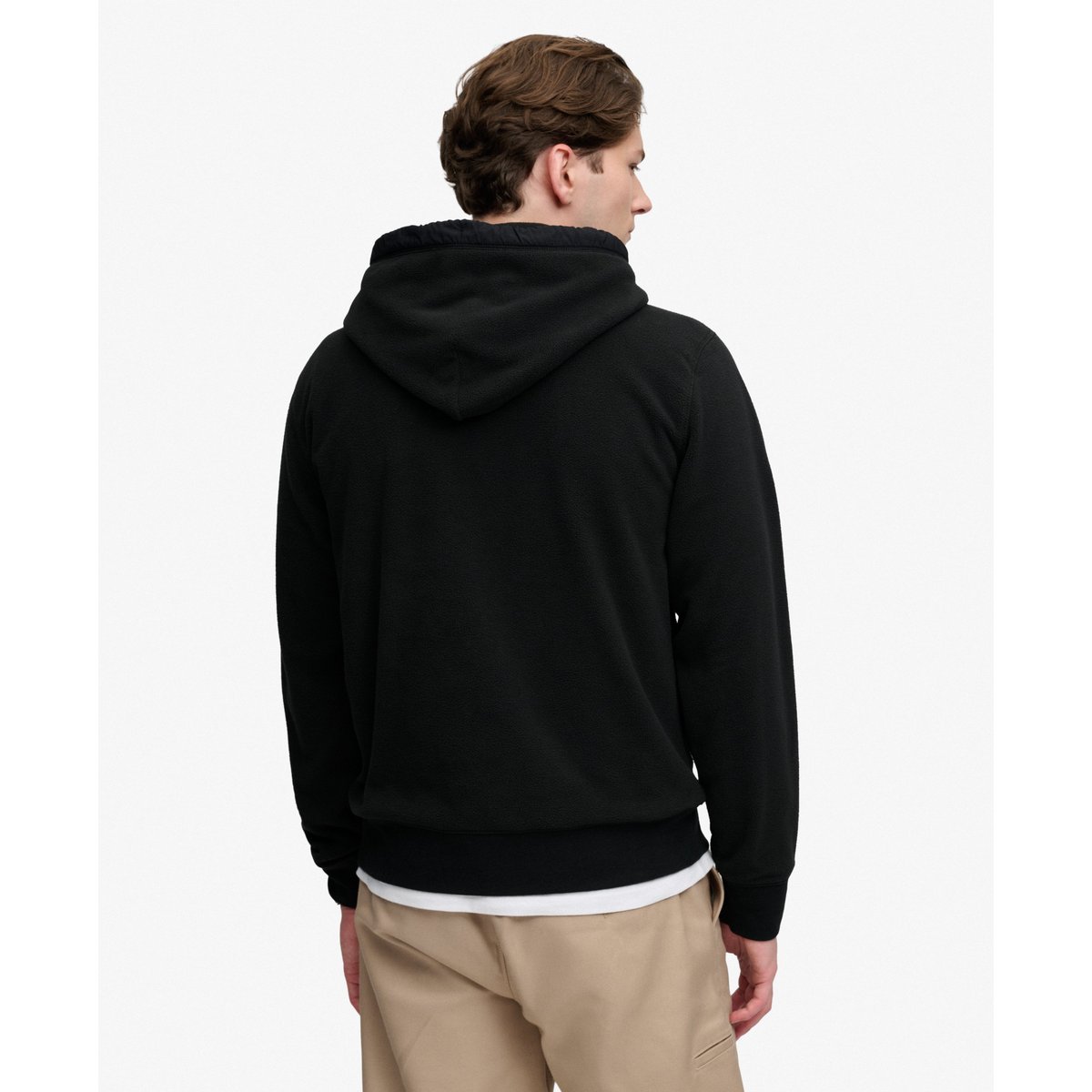 Sweat à capuche Micro Logo Fleece noir, SUPERDRY
