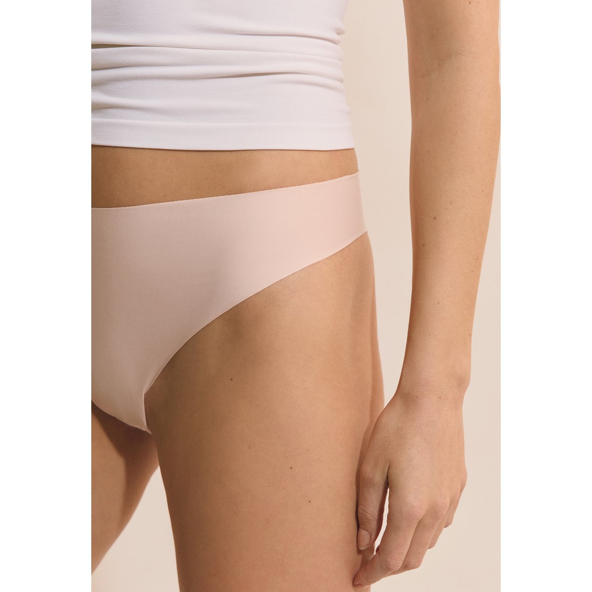 Tanga en microfibre CONFORT rose poudre, ETAM