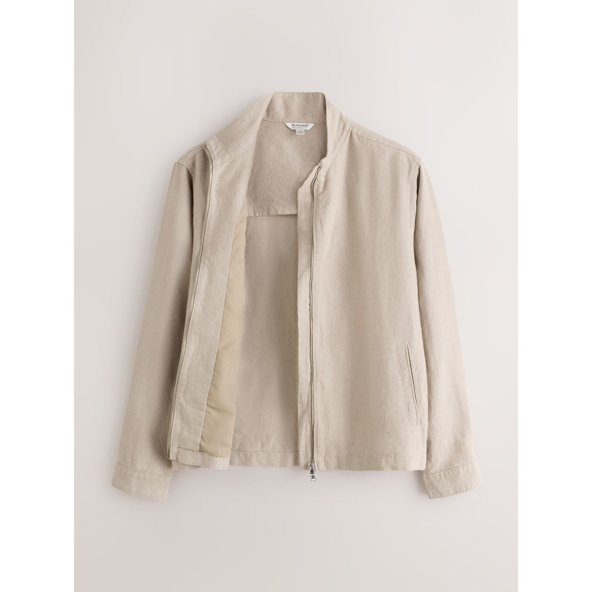 Veste harrington avec lin grège, NEXT