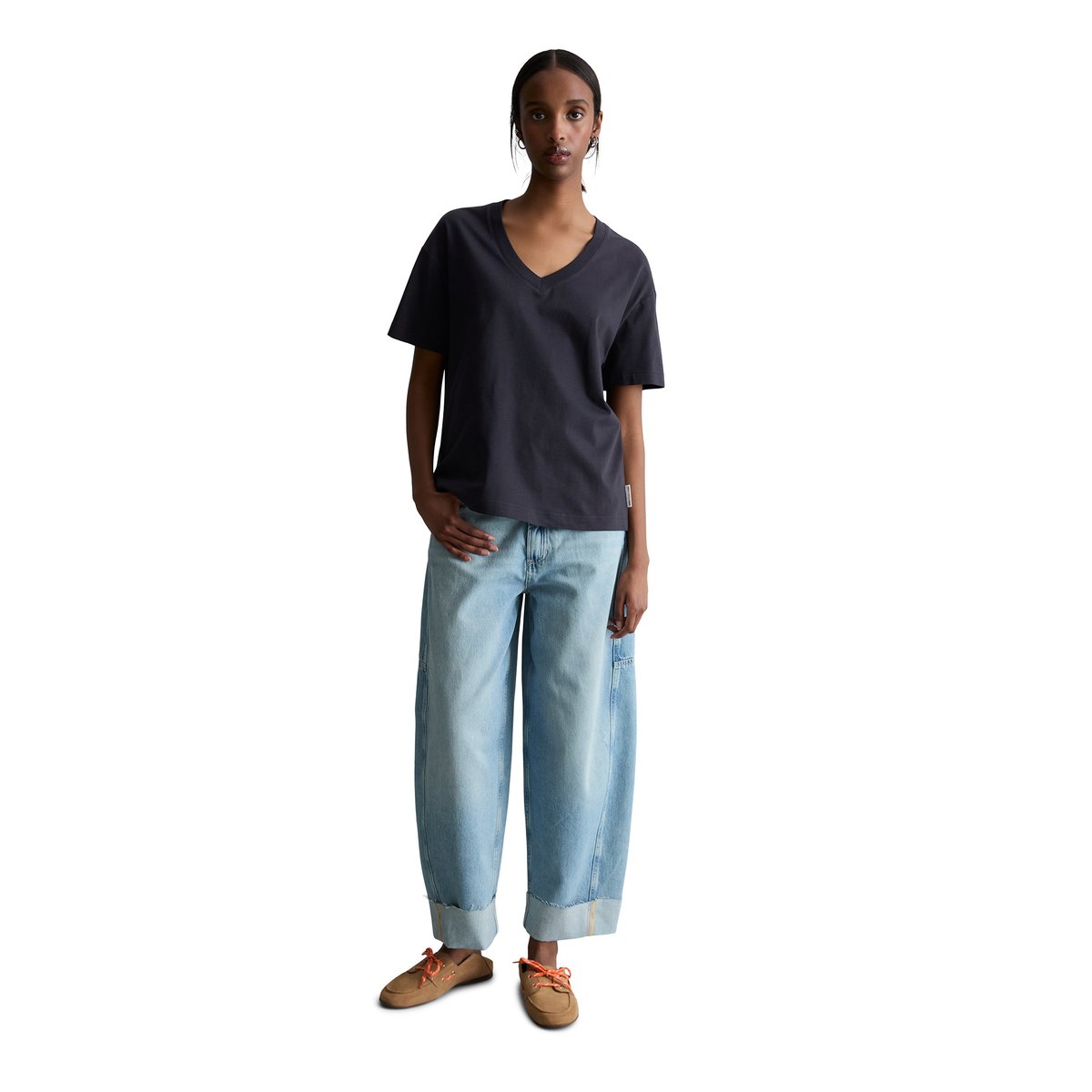 T-shirt DfC regular en jersey simple de coton bleu foncé, MARC O’POLO DENIM