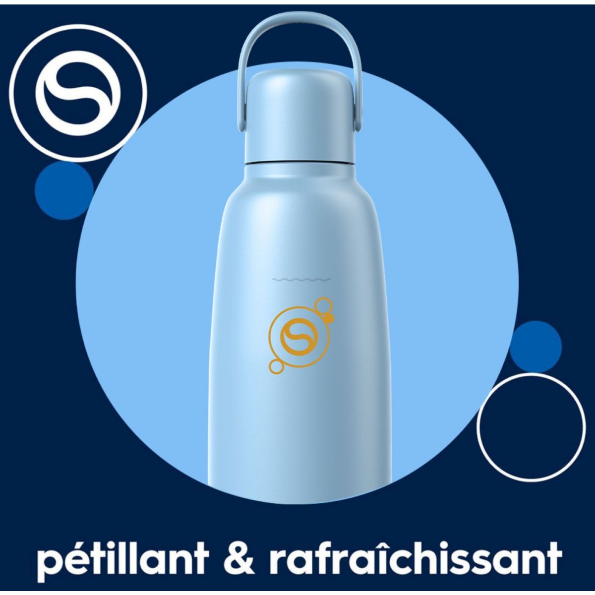 Bouteille isotherme Fizz & Go Cool bleu ciel couleur unique, SODASTREAM