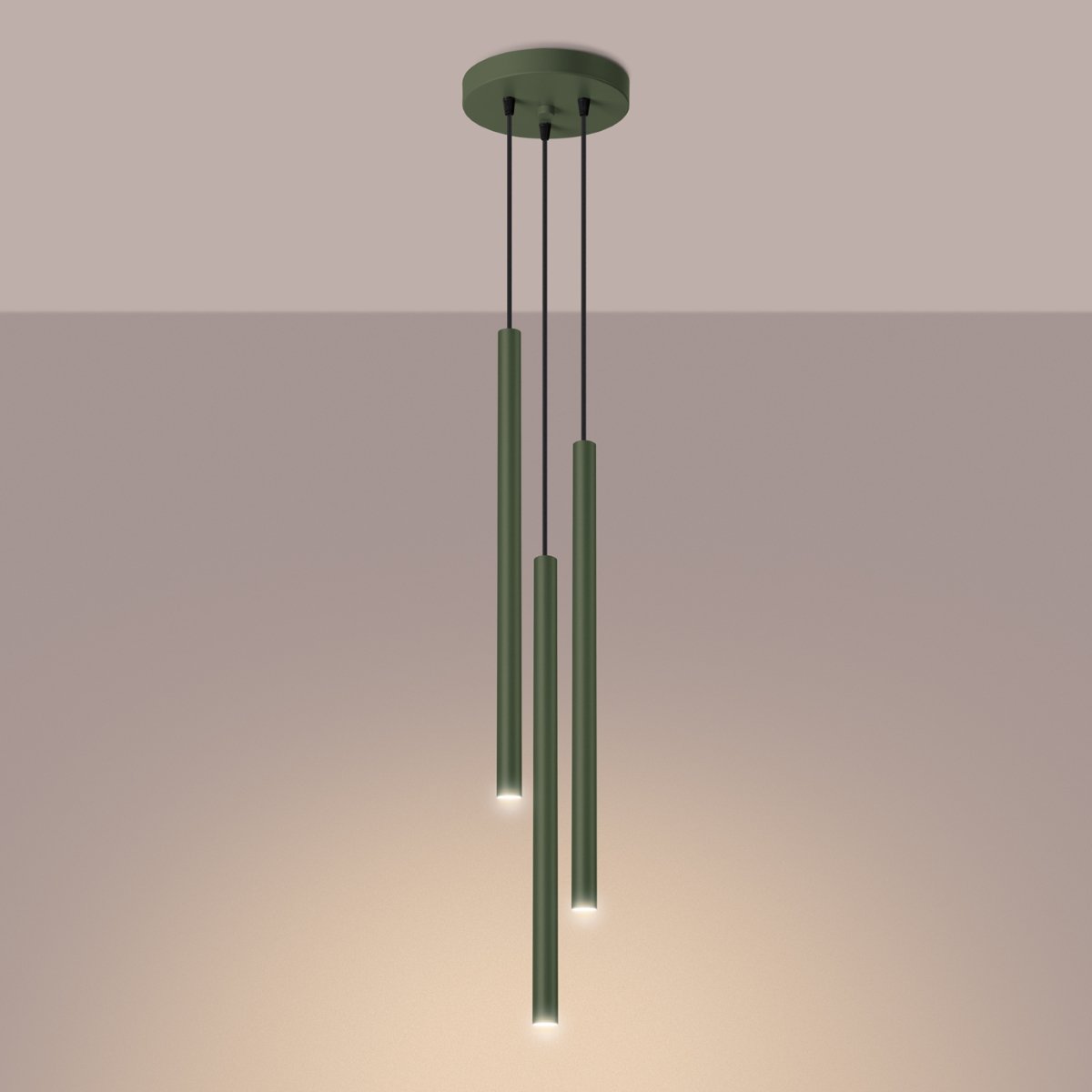Suspension Acier Vert Olive G9 3 Pastelo vert, EDEN