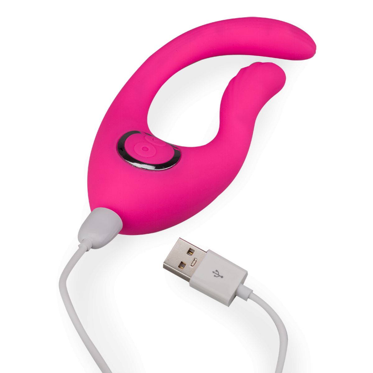Vibromasseur puissant clitoridien courbé 12 modes USB magnetic rose, LOVE AND VIBES