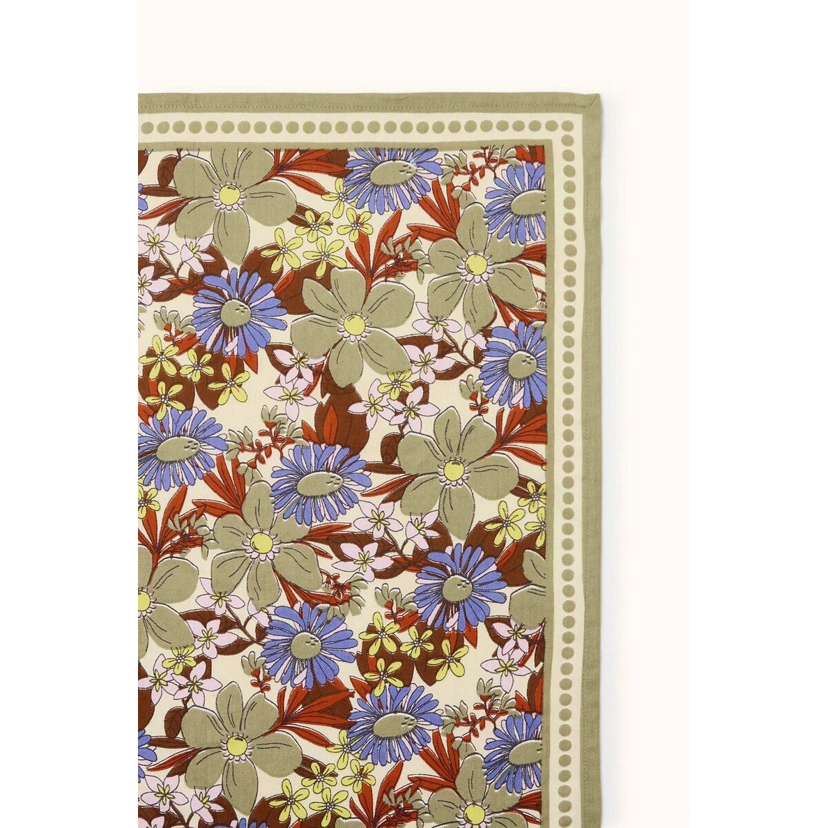 Lenço grande estampado, LATIKA BOUQUET estampado flor fundo cru, APACHES COLLECTIONS