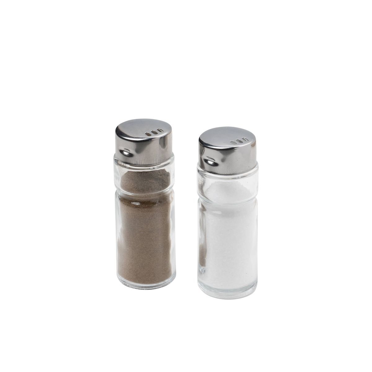 Lot de 12 salières/poivrières inox,transparent, FM PROFESSIONAL