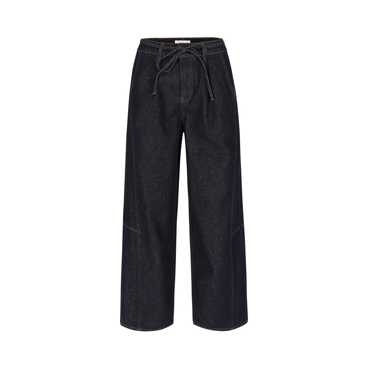 Jean barrel taille haute dark blue, LOLALIZA