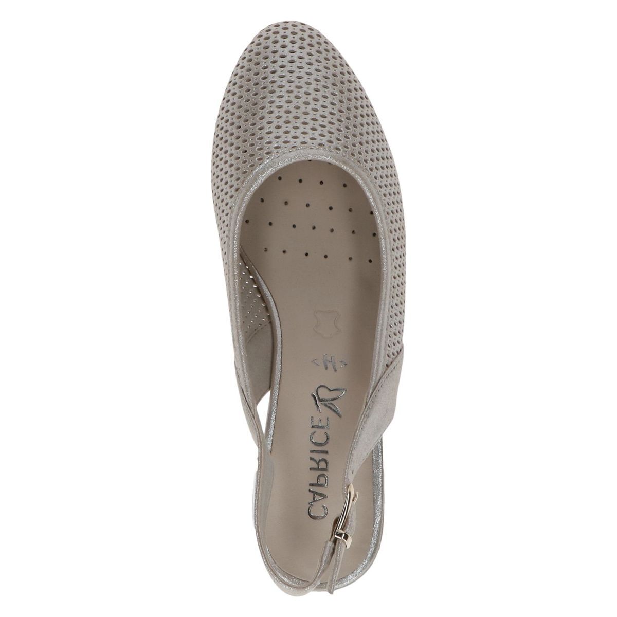 escarpin en cuir marron taupe, CAPRICE