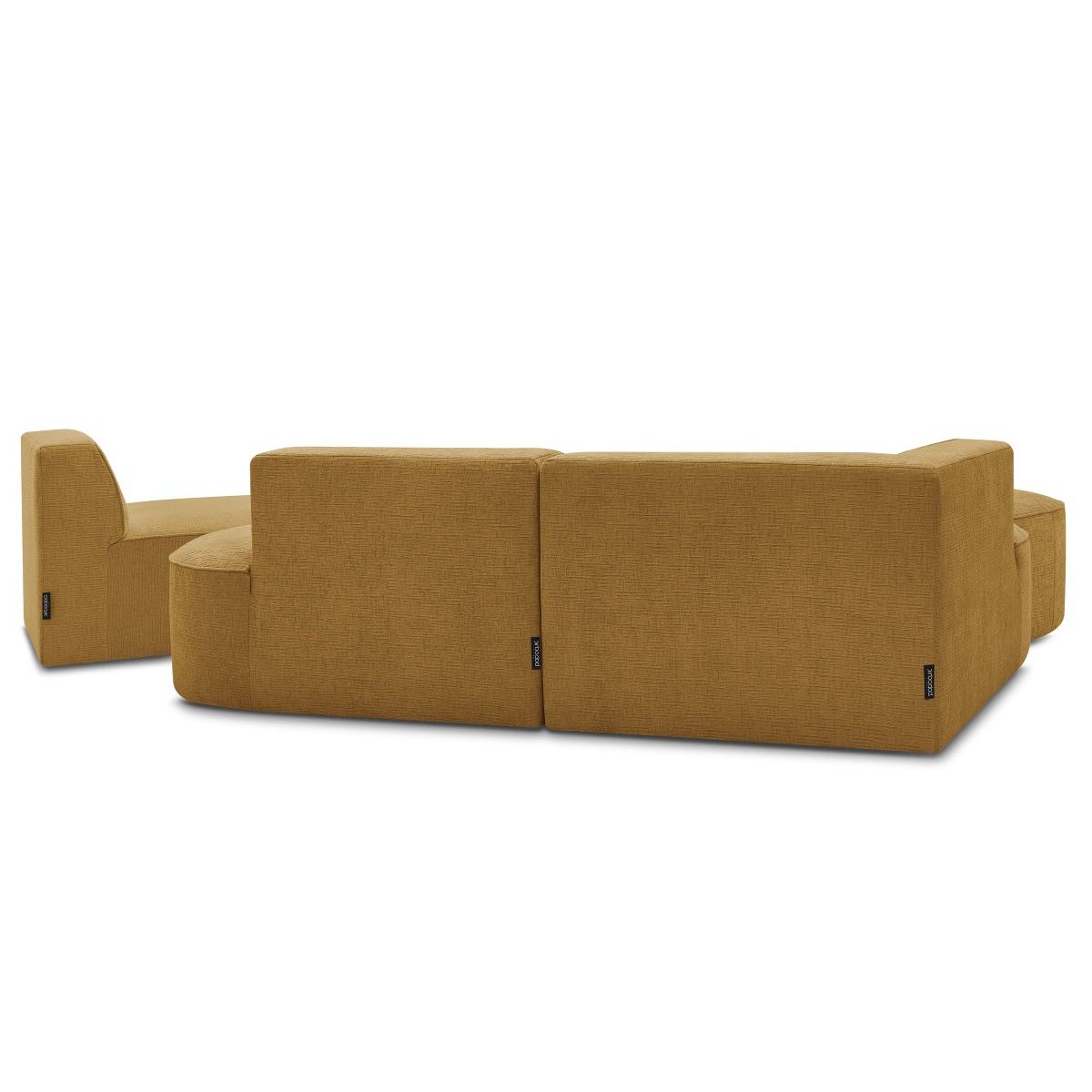 Canapé modulable 6 places en tissu texturé, ROUSSEAU jaune, BOBOCHIC