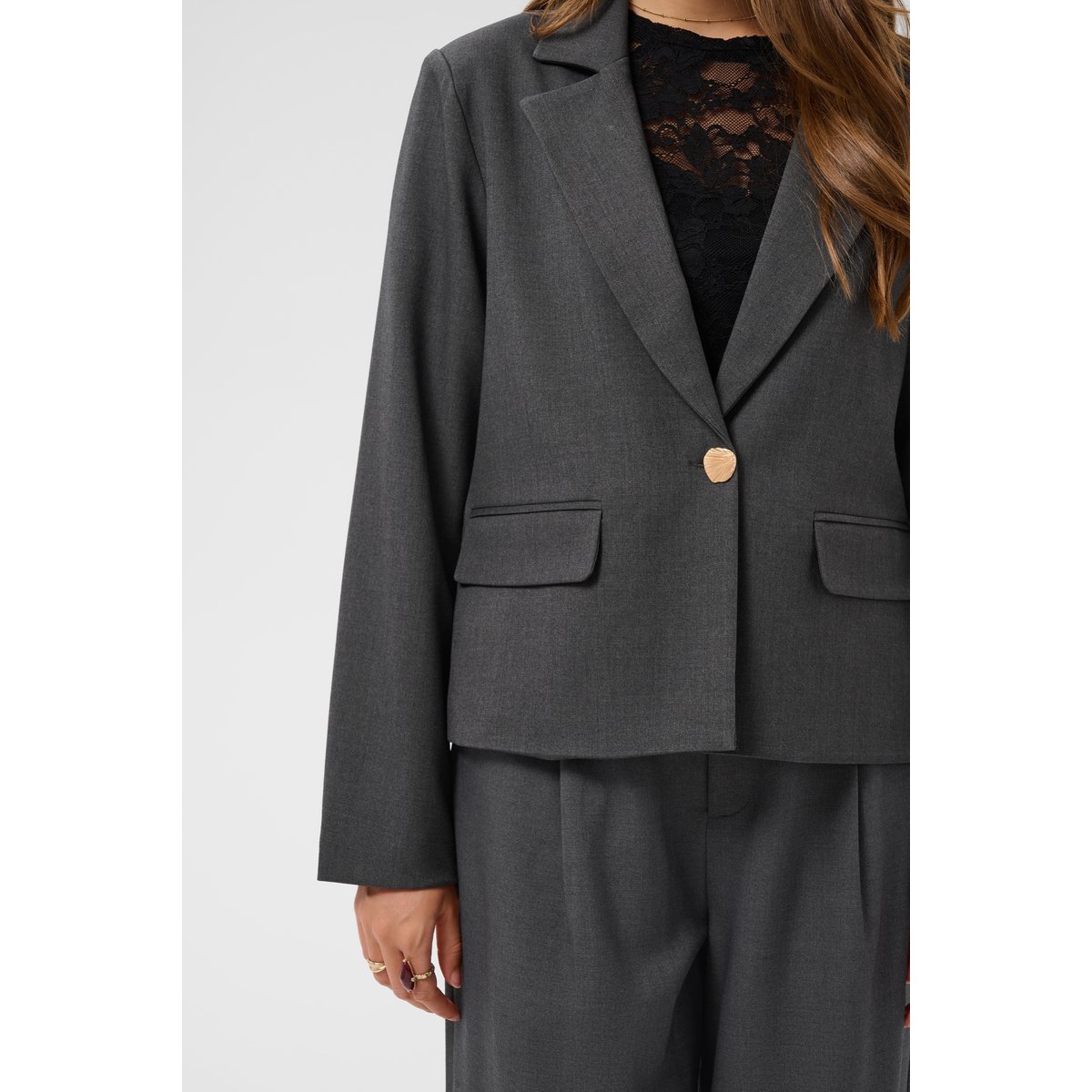 Blazer gris dark grey melange, CREAM