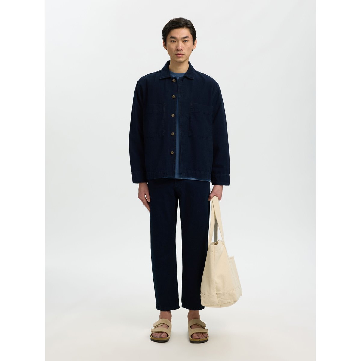 Jean Coupe Fuselée dark blue denim, SELECTED