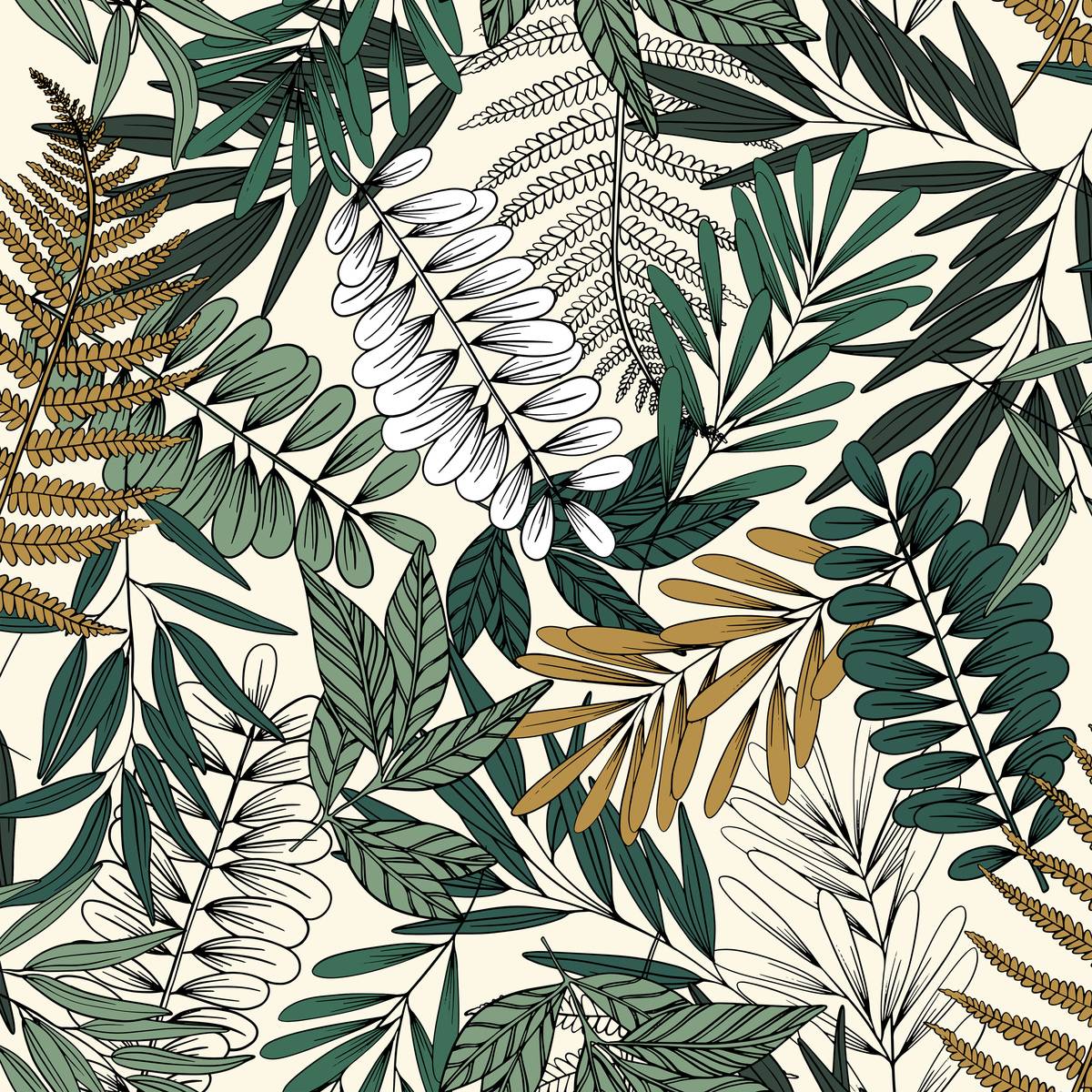 Parure de lit motifs végétaux TROPIK vert, ATMOSPHERA