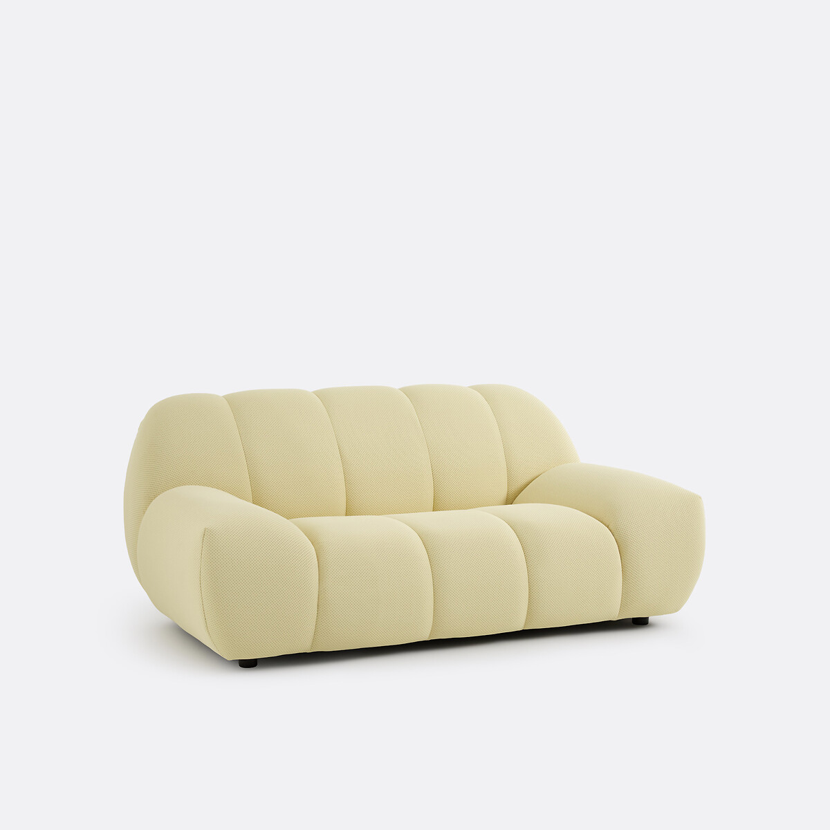 Canapé droit, 2 places, en tissu matelassé, NURIA jaune, LA REDOUTE INTERIEURS