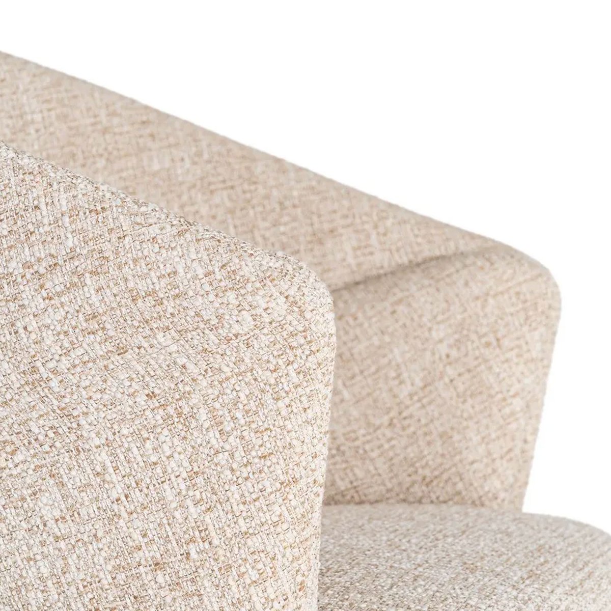 Fauteuil design tissu beige et métal noir 59x61x82cm beige, WADIGA