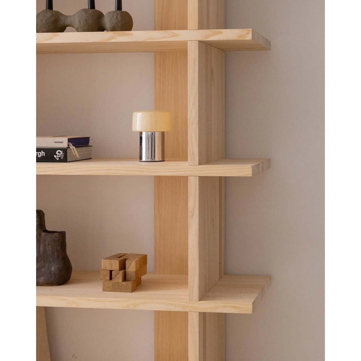 Bibliothèque en pin massif non verni MONTGÓ 2x5 bois clair, NAAN FURNITURE