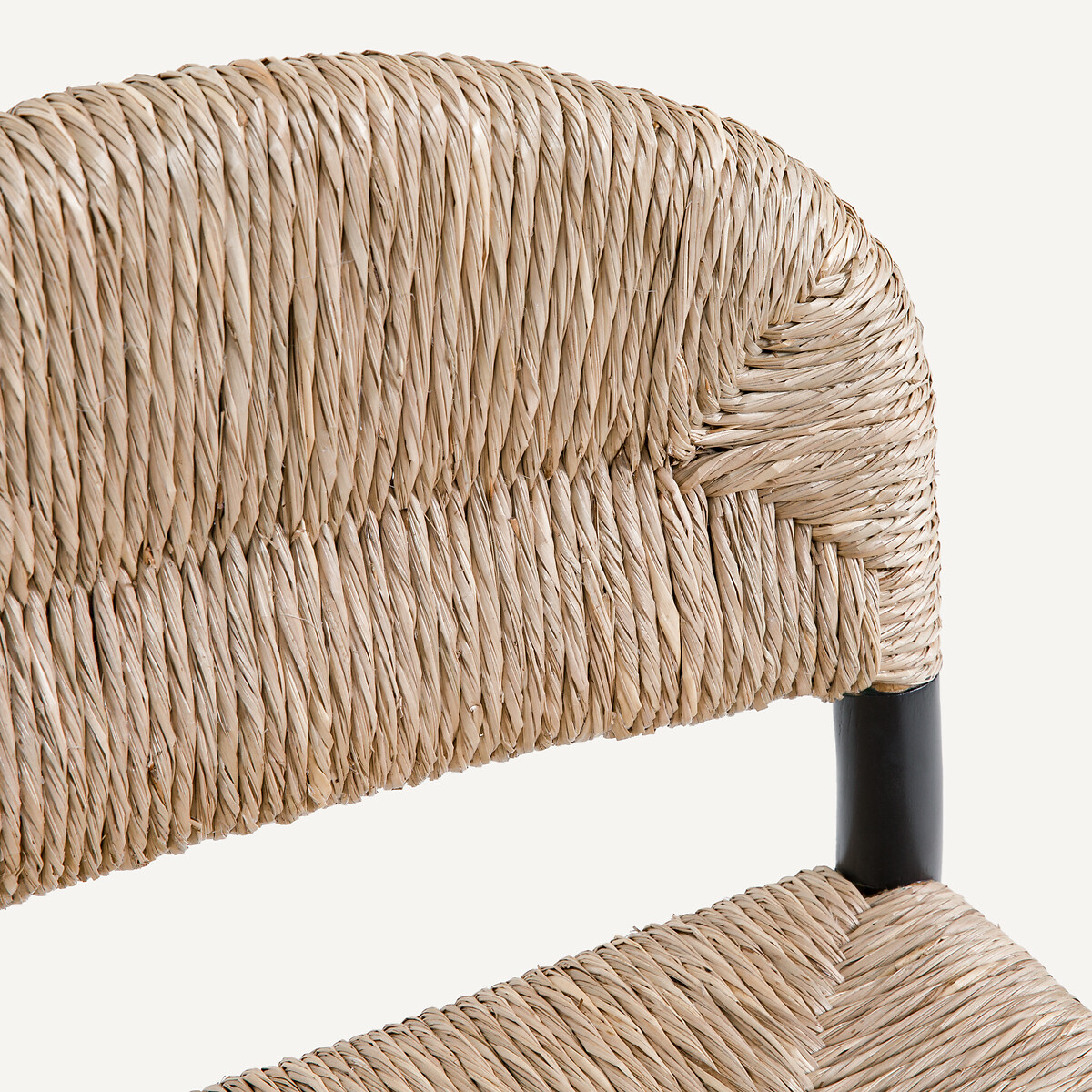 Sedia in rovere massello laccato e paglia, Lyla nero , AM.PM