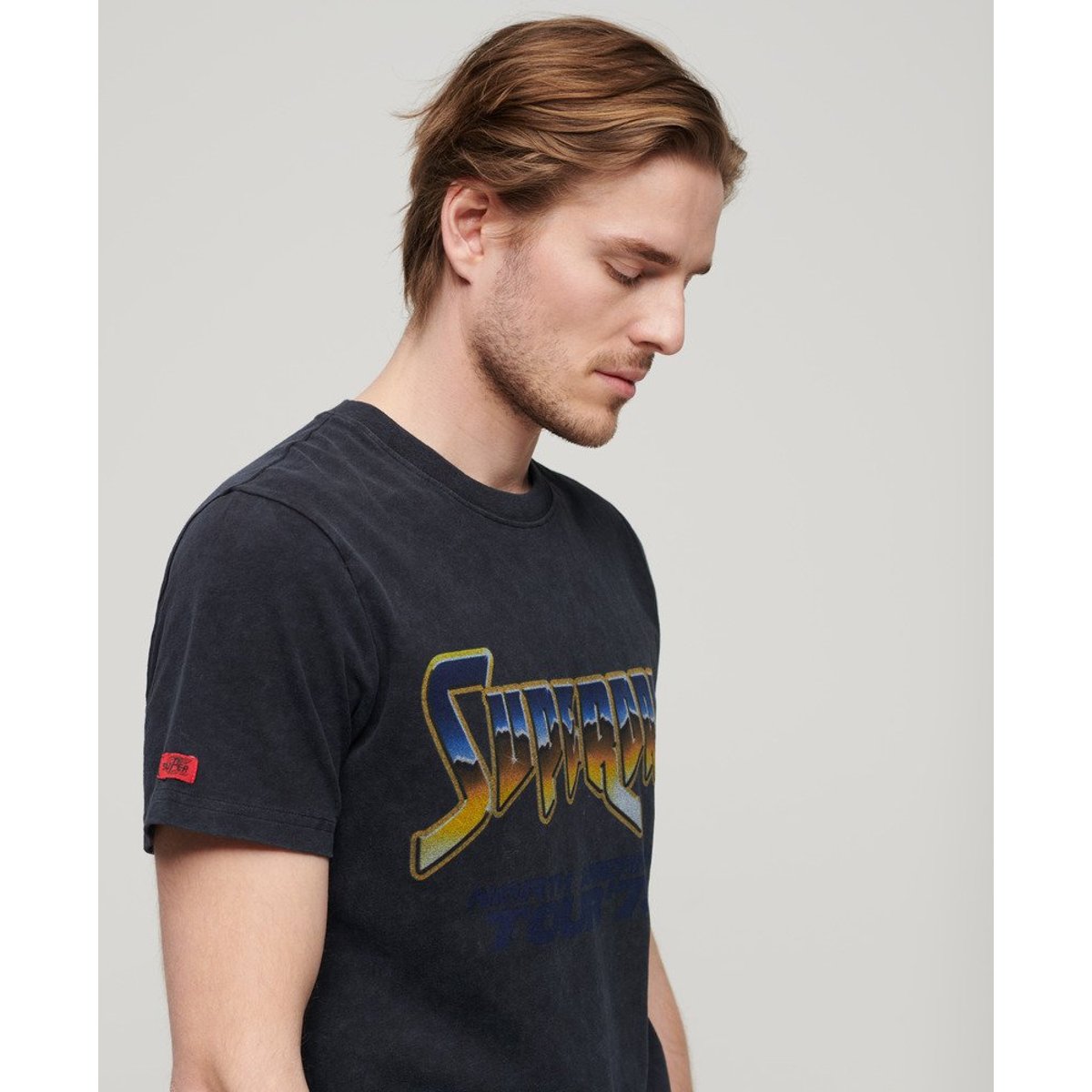 T-shirt à motif groupe de rock noir, SUPERDRY