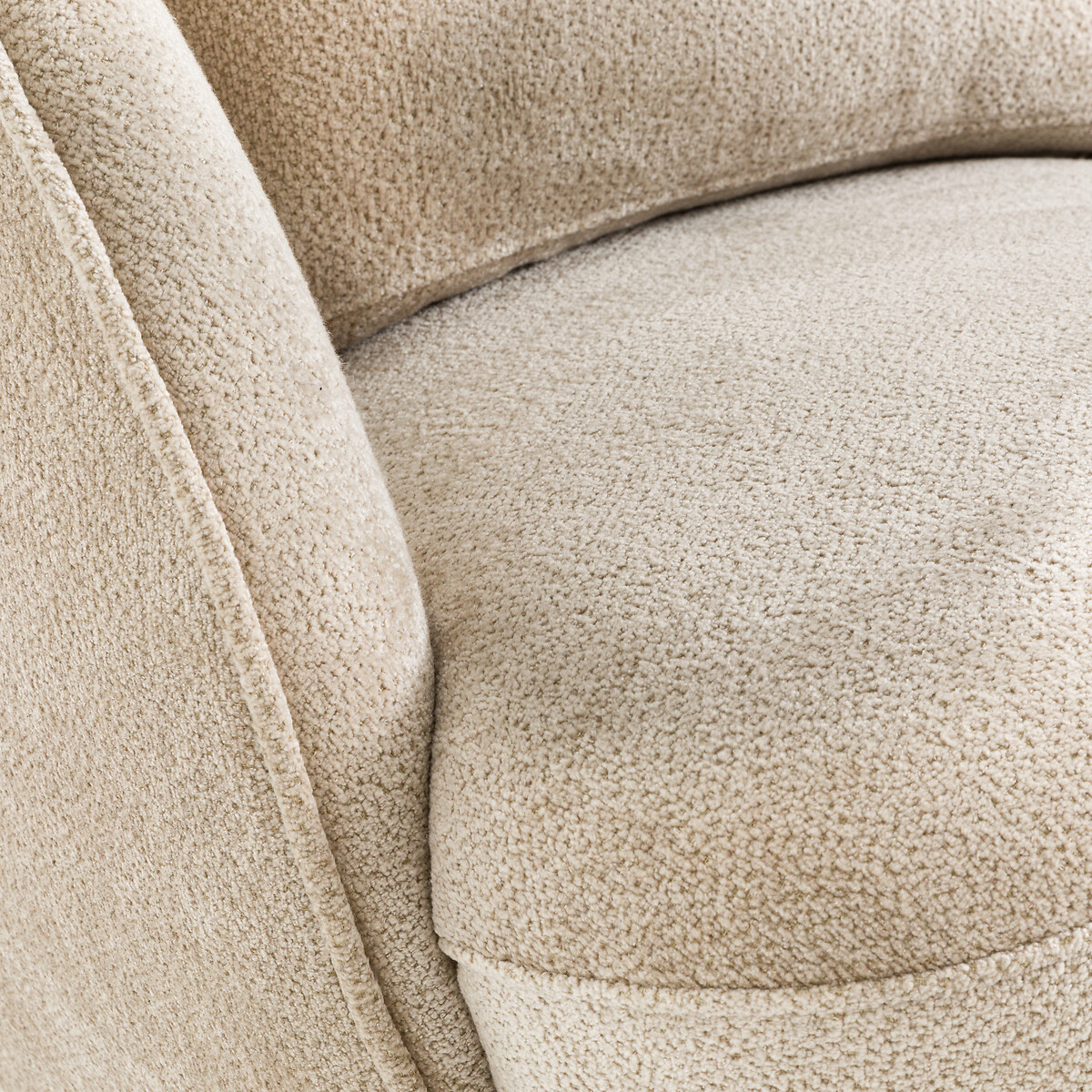 Fauteuil boule tissu velours, Alpine beige shiitake, AM.PM