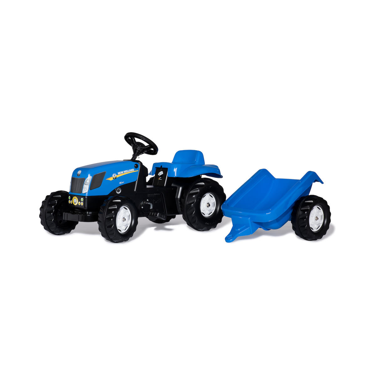 Tracteur a Pedales + Remorque rollyKid New Holland bleu, ROLLY TOYS