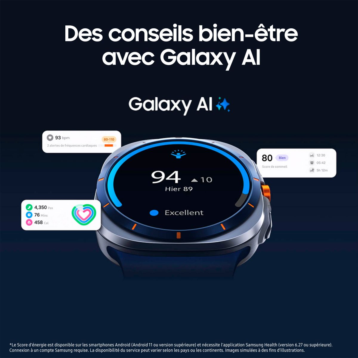 Montre connectée Galaxy Watch Ultra 2025 Gris Titane orange, SAMSUNG