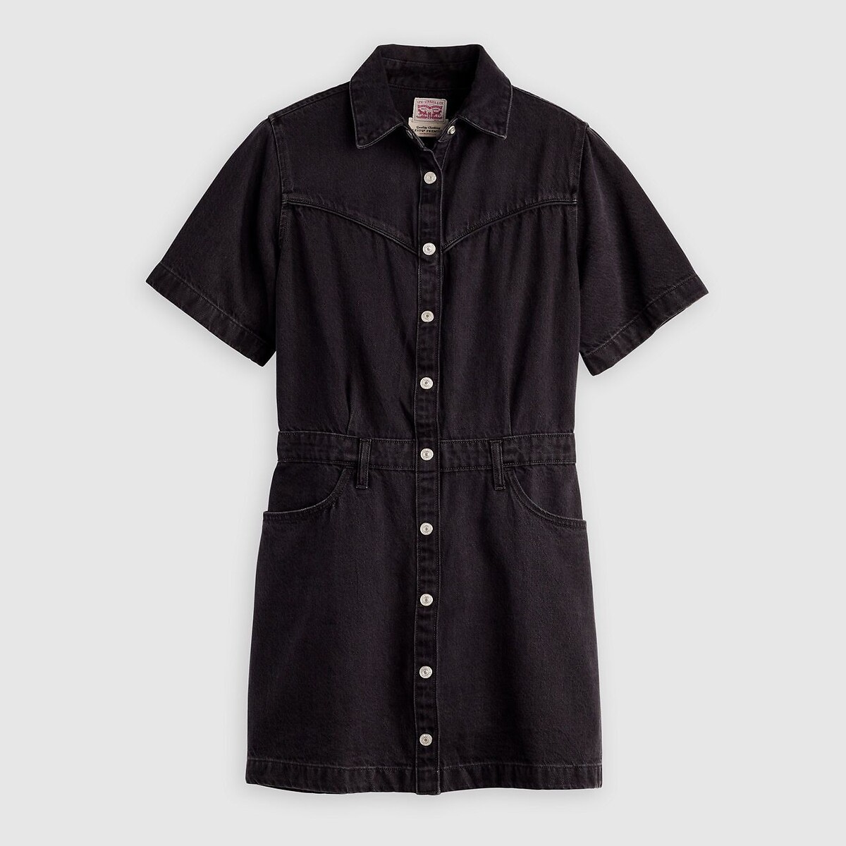 Robe courte manches courtes denim noir, LEVI'S