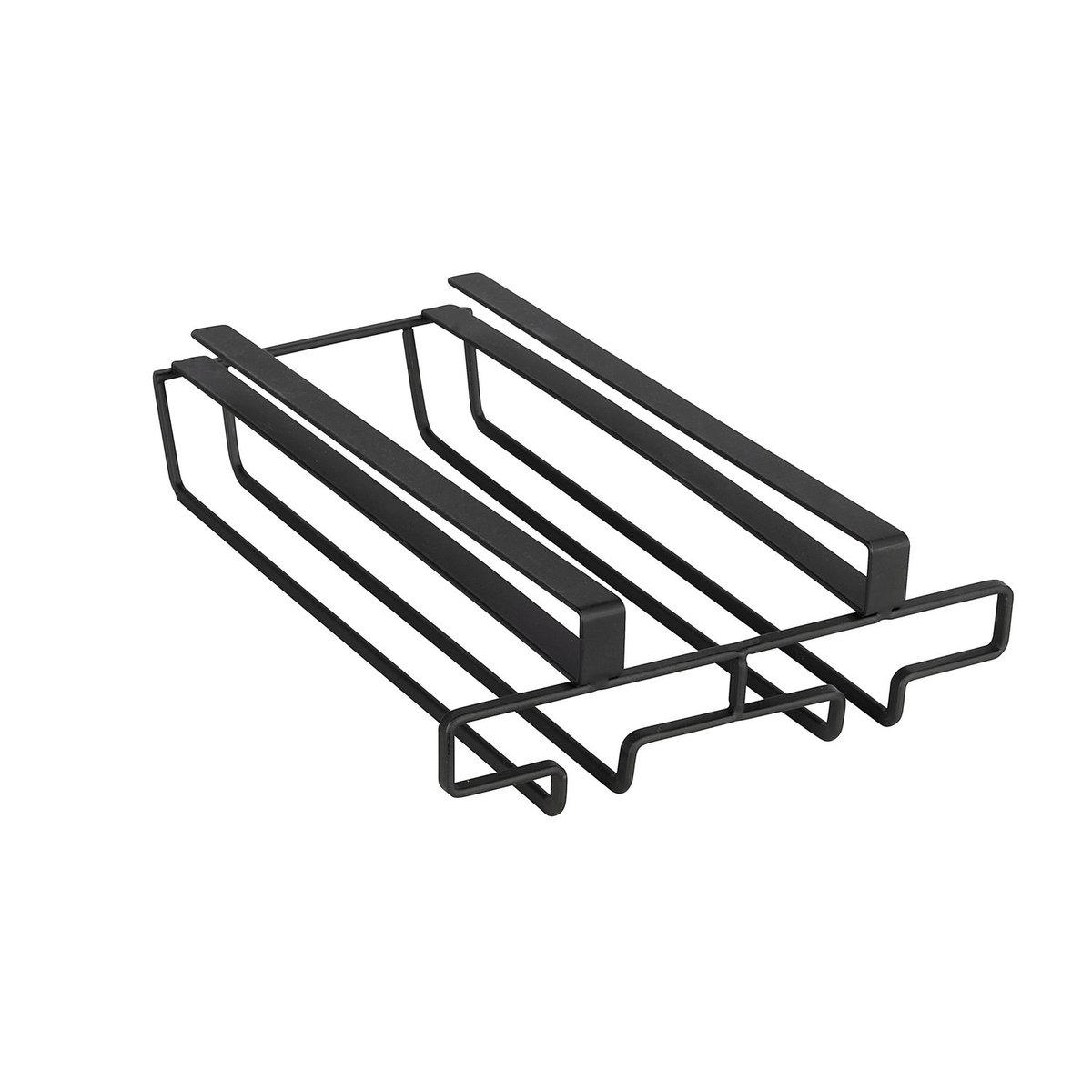 Support verres suspendu 6 places rangement cuisine noir, WENKO