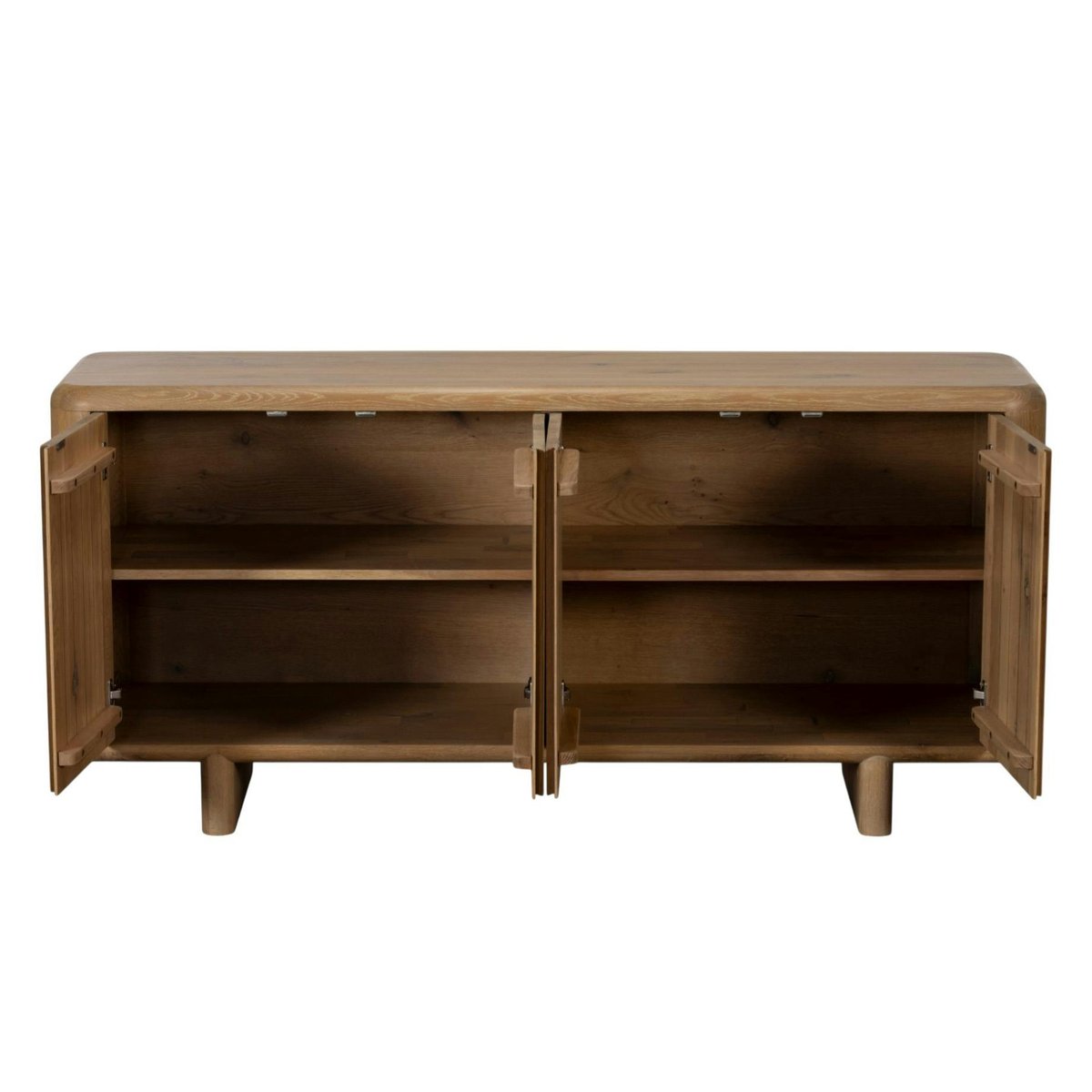 Buffet en bois 4 portes bords arrondis ASTER bois naturel, PIER IMPORT