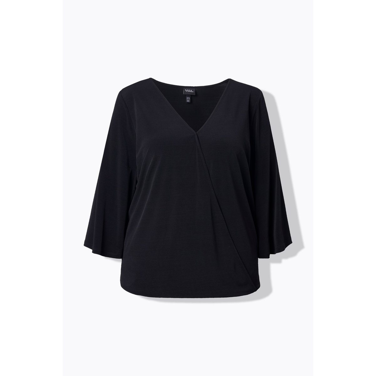 T-shirt à effet cache-cœur noir, ULLA POPKEN