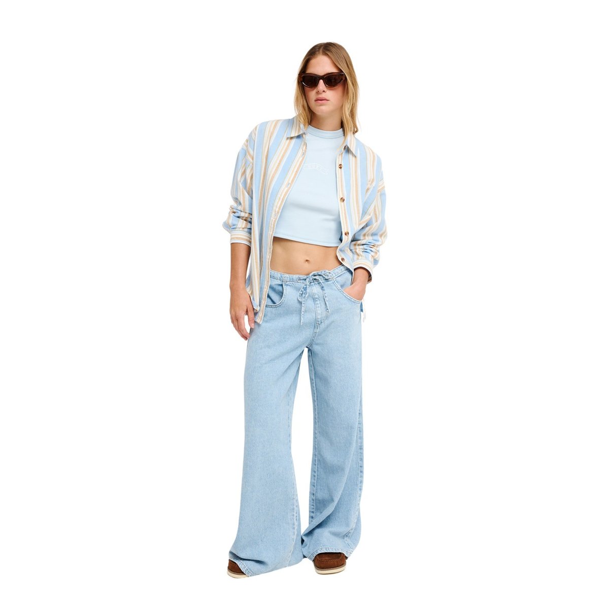 Jean denim loose BEACH FLIRT. bleu sunbleached, ROXY