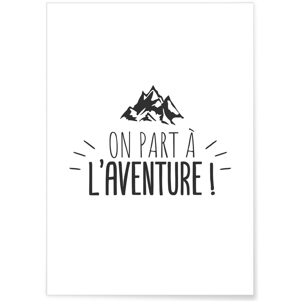 Affiche On part à l'aventure blanc, L'AFFICHERIE