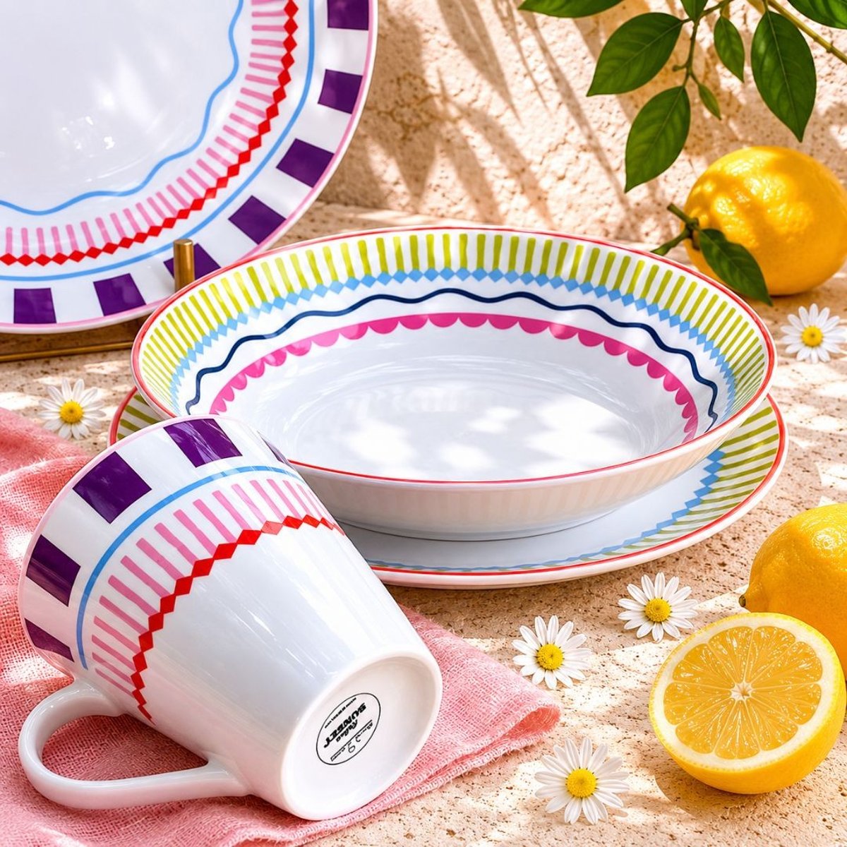 Lot de 6 assiettes à dessert, RELAX SUNSET multicolore, ARTIME