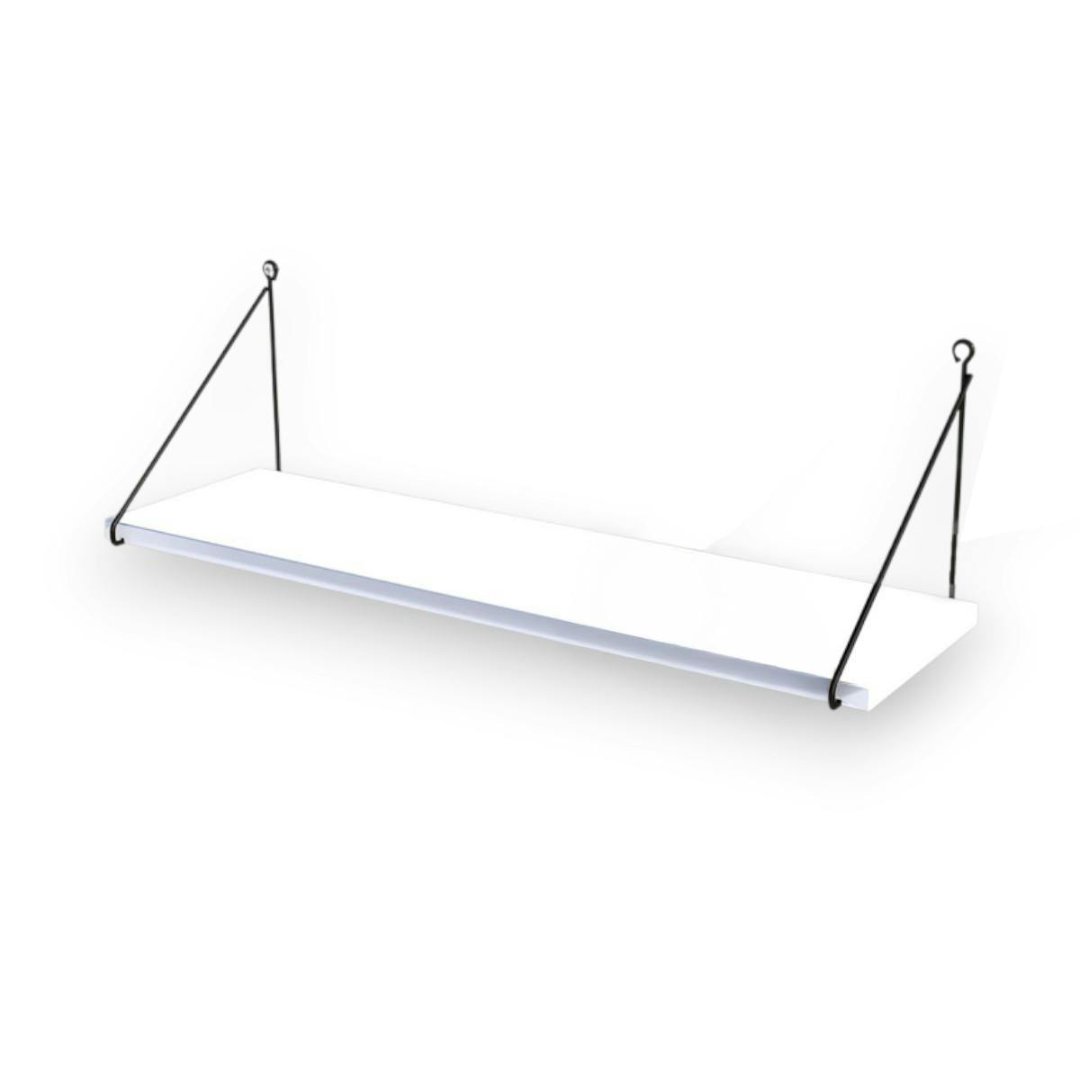 Etagère murale 1 planche 72cm JENA blanc et noir, PIER IMPORT