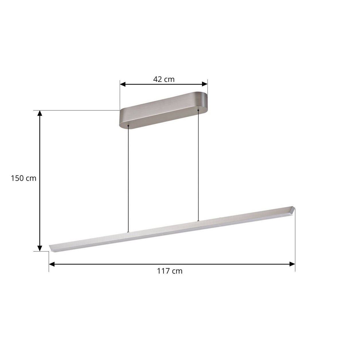 Suspension en métal moderneLED, Solvar argent, LUCANDE