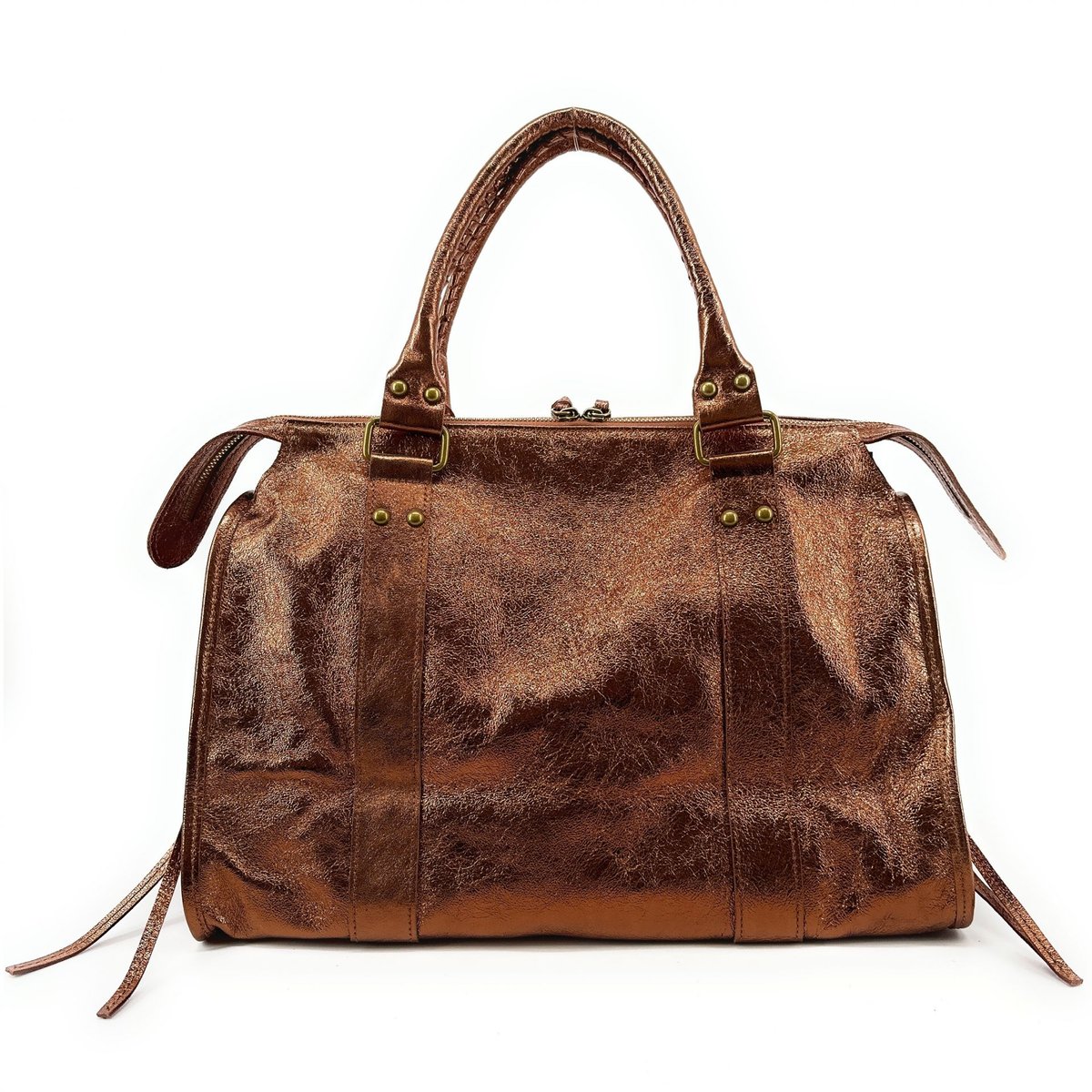 Sac à main en cuir irisé italien SANDSTORM bronze, OH MY BAG