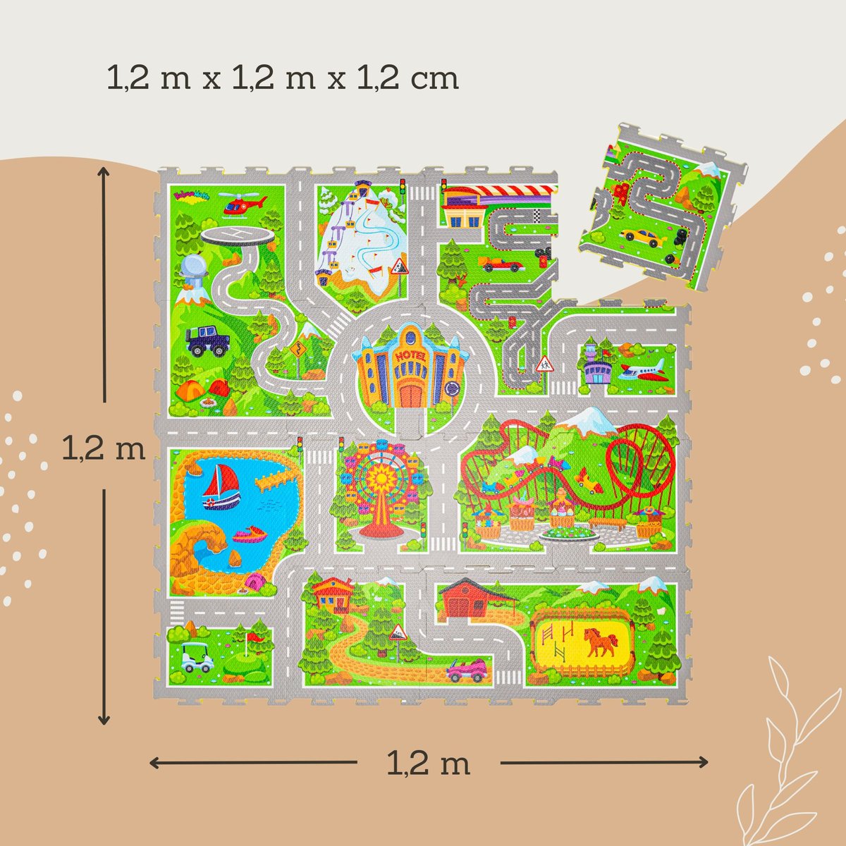 Tapis de jeu mousse à assembler HOLIDAY couleur unique, HAKUNA MATTE