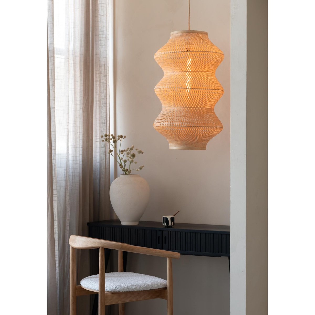 Lampe Suspendue Bambou BARBADOS marron, GOOD & MOJO