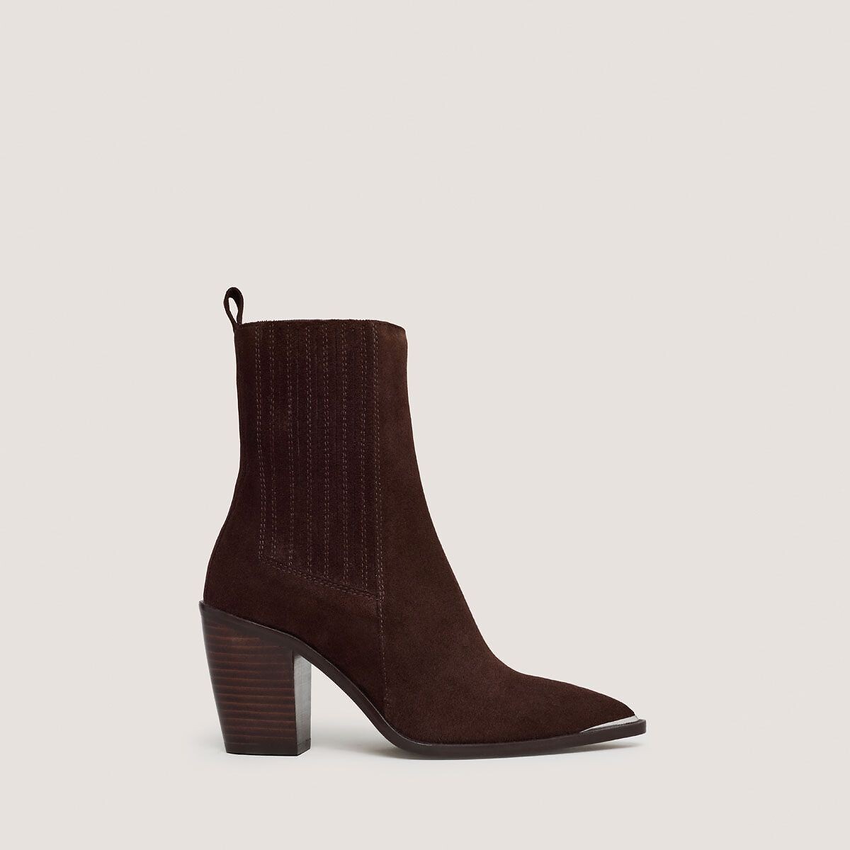 Botas de salto alto, em pele macia, DENONIE chocolate, JONAK