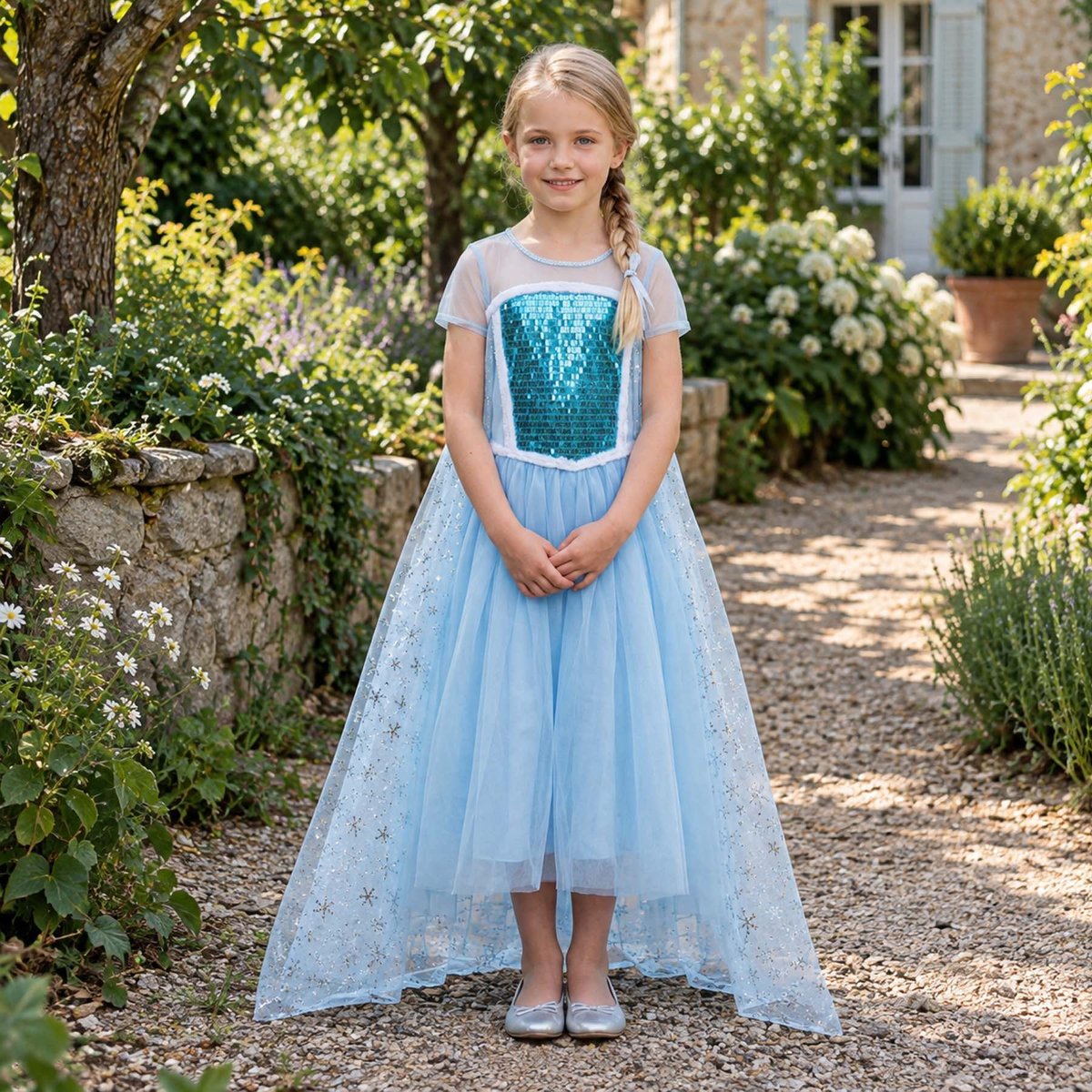 Déguisement enfant robe de Princesse Elsa bleu, SEVIRA KIDS