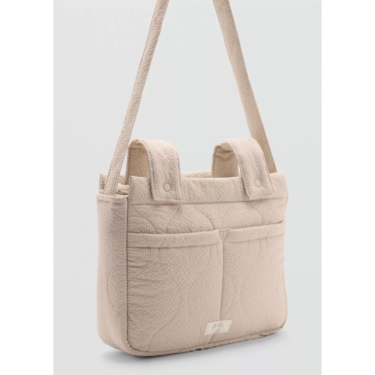 Sac maternité texturé beige, MANGO BABY