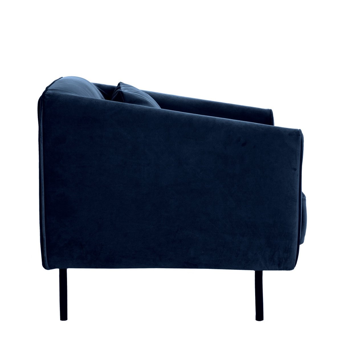 Fauteuil en velours pieds droits en métal- WINSEN bleu marine, DRAWER