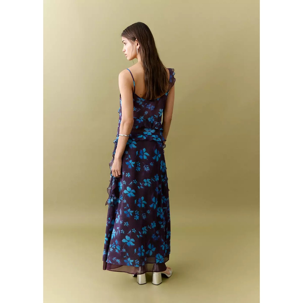 Jupe imprimée à fleurs violet, MANGO TEEN
