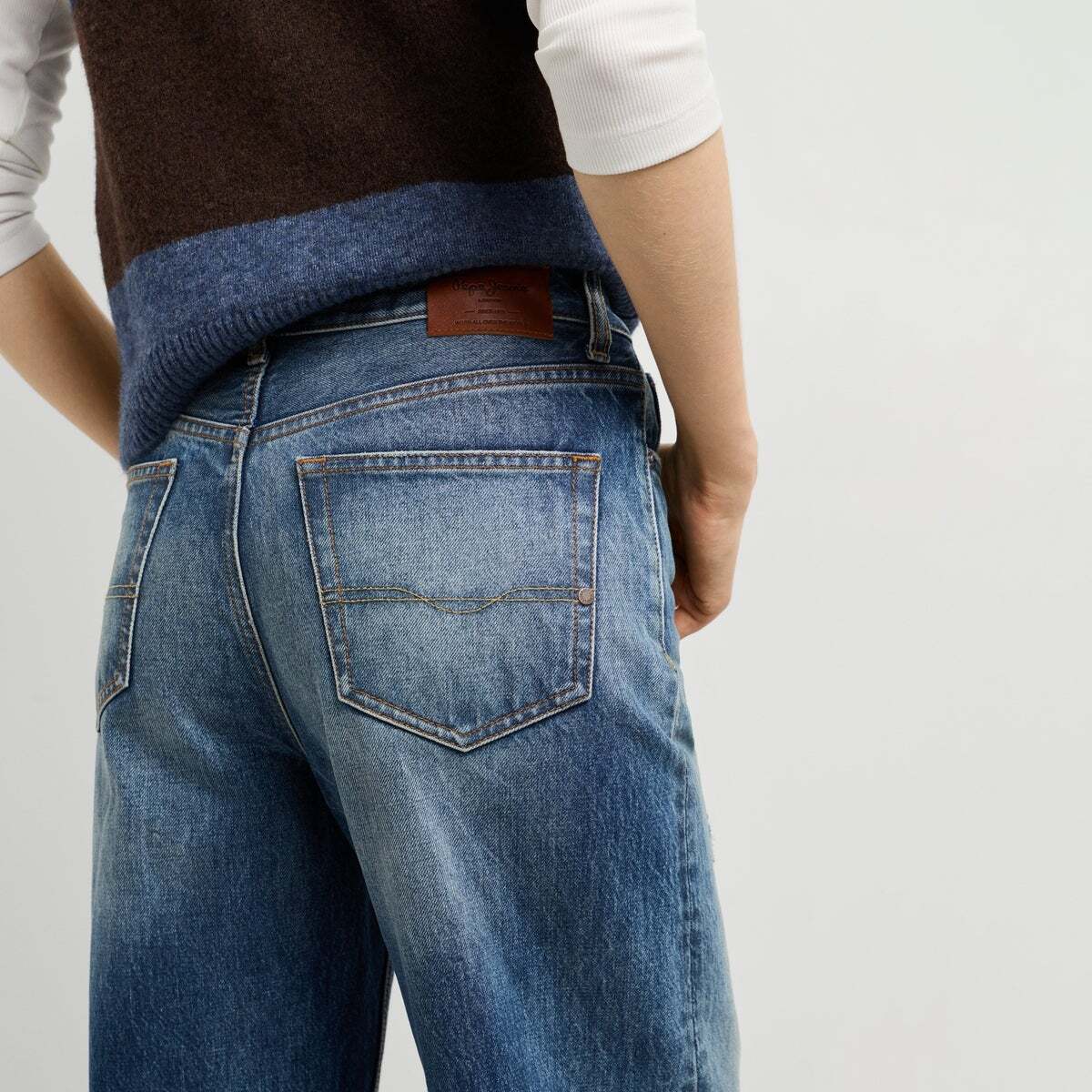 Lexa - Jean Coupe Regular, Taille Haute 12oz bleu rigide denim, PEPE JEANS