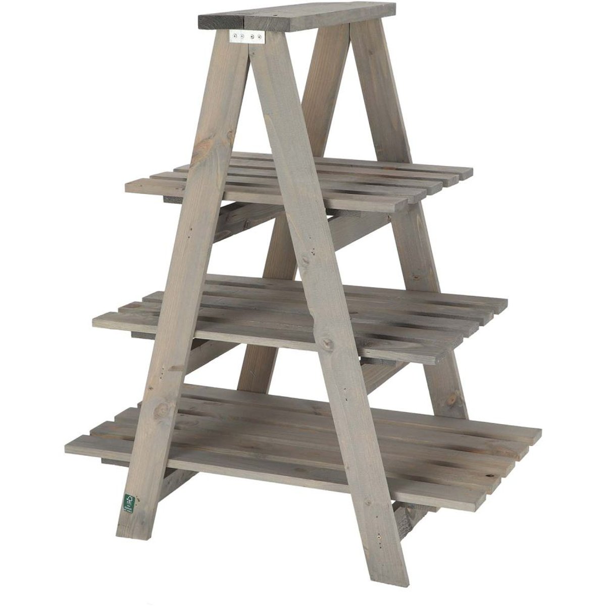 Etagère à plantes triangulaire en pin grey, JARDINDECO